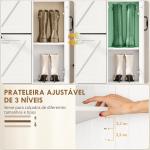 Sapateira Estreito com 2 Compartimentos Rebatíveis Prateleiras Ajustáveis para 12 Pares para Espaços Pequenos 106,7x26x116cm Branco