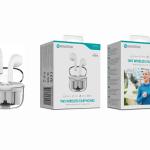 Auriculares Bluetooth TWS Branco BT - 010 – Estojo de Carregamento Transparente, Design Moderno