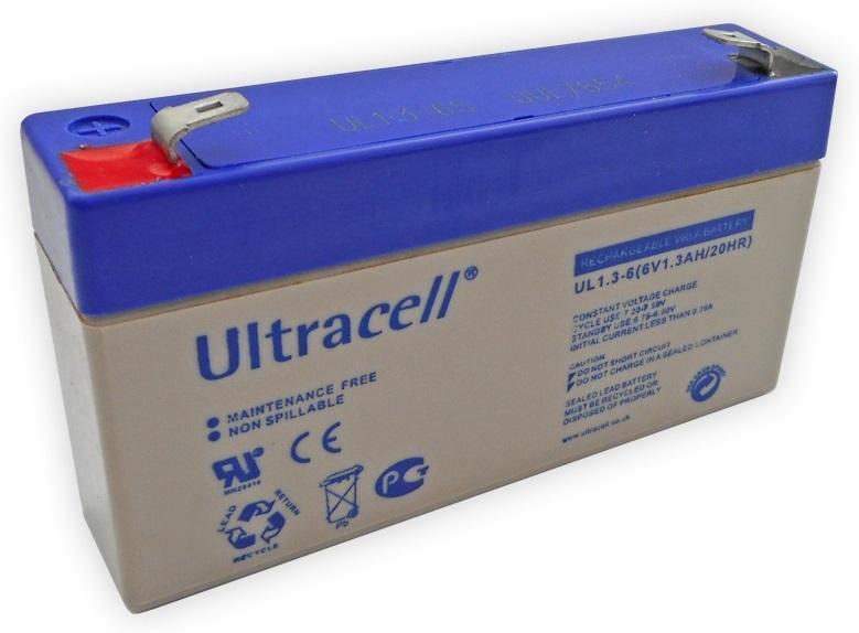 Bateria Chumbo 6V 1,3Ah (97 x 24 x 52 mm) - Ultracell