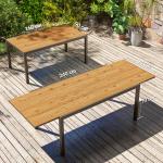 Mesa de Jantar Exterior Extensível de 160 - 240 cm para 6 - 8 Pessoas Mesa de Jardim Retangular para Terraço Castanho