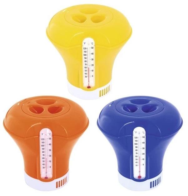 Dispensador de Químicos Flutuante c/ Termómetro p/ Piscinas - BESTWAY