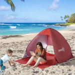 Tenda Pop - up Instantâneo e Portátil com Janelas Protetoras para Piquenique Praia e Camping com Proteção UV vermelho