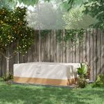 Capa Protetora para Móveis de Jardim 270x200x78cm Tecido Oxford 600D Impermeável Cobertura para Sofás Mesas Exterior com 4 Ventilações 5 Alças Cordão de Tração Bege