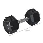 Haltere Hexagonal 15 kg Haltere com Barra de Conexão Metálica para treino em Casa Ginásio Escritório Preto e Prata
