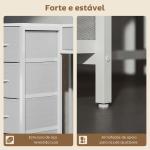 Secretária de Canto Reversível com 6 Gavetas 126x48 cm com Tomada de Energia Porta USB e USB - C Branco