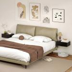 Conjunto de 2 Mesas de Cabeceira Flutuantes com 1 Gaveta para Quarto 40x30x15 cm Preto