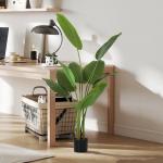 Planta Artificial Decorativa 160 cm Bananeira Artificial com Vaso e Folhas para Interior Casa Sala de Estar Escritório Verde