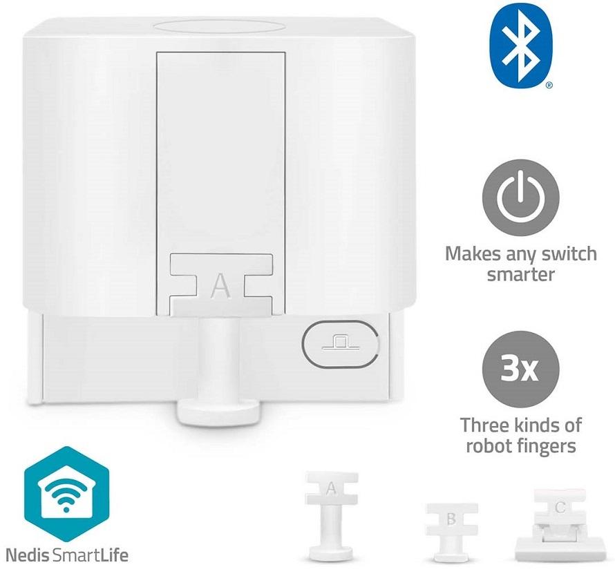 Pressionador de Botão Inteligente Smart Finger Robot Bluetooth (Branco) - NEDIS
