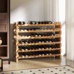 Suporte para Garrafas de Vinho para 72 Garrafas Garrafeira com 6 Níveis Suporte para Vinhos Vertical 114x28x85 cm Madeira