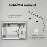Espelho Casa de Banho com Luzes LED 70x50 cm Função Antiembaciamento 3 Cores Função de Memória e Interruptor Tátil Prata