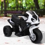 Mota BMW Infantil 6V Elétrica para Crianças 18 - 36 Meses com Faróis Música 2,5km/h Preto 66x37x44 cm
