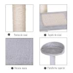 Arranhador 3 Plataformas para Arranhar 48x48x99.5 cm de Madeira coberta de Pelucía Sisal