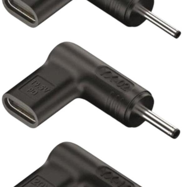 Pack 3x Conetores 90º USB - C p/ Computadores Portáteis Samsung (Preto) - NGS