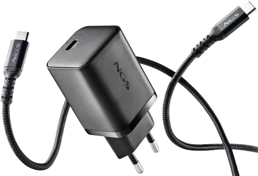 Carregador Universal GaN 65W USB - C c/ Cabo USB - C + 4 Conetores (Preto) - NGS