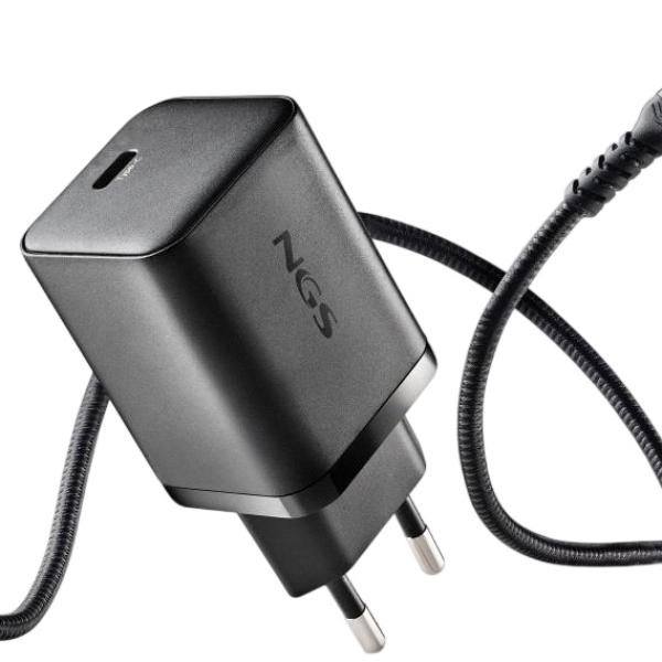 Carregador Universal GaN 65W USB - C c/ Cabo USB - C + 4 Conetores (Preto) - NGS