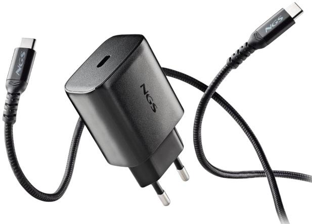 Carregador Universal GaN USB - C c/ Cabo USB - C (Preto) - NGS