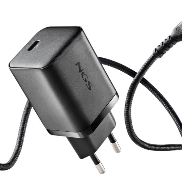 Carregador Universal GaN 65W USB - C c/ Cabo USB - C + 8 Conetores (Preto) - NGS