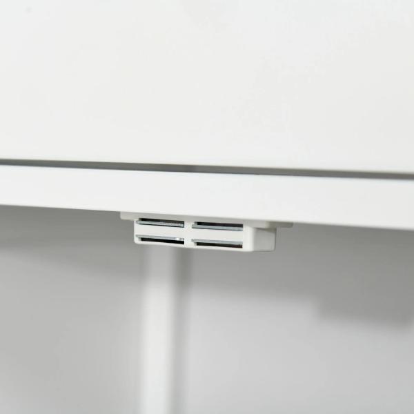 Armário de Casa de Banho com 1 Gaveta e Prateleira Interior Ajustável Móvel Auxiliar de Armazenamento Multifuncional para Sala de Estar Cozinha 60x30x80cm Branco