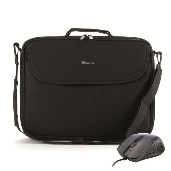 Mala Proteção/Transporte p/ Portátil 16 (Preto) c/ Rato Incluído - NGS Bureau Kit