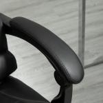 Cadeira de Escritório Reclinável Cadeira Executiva Giratória com Altura Ajustável Estofada em PU 64,5x69x109 - 117 cm Preto