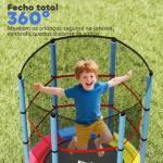 Trampolim Infantil Ø140x190 cm Trampolim para Crianças de 3 - 6 Anos com Rede de Segurança Carga 45 kg para Interior Azul