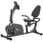 Bicicleta Estática com Encosto 8 Níveis de Resistência Bicicleta Banco Ajustável e Ecrã LCD 121 - 142x62x101 cm Preto
