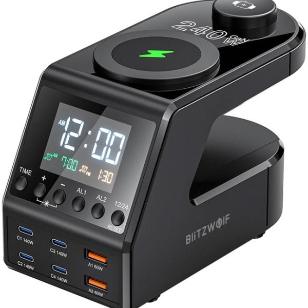 Despertador BW - FW10 c/ Carregador / 2x USB - A / 4x USB - C - BLITZWOLF