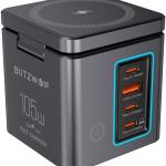 Carregador GaN 105W BW - i113 (3x USB - C / USB - A) - BLITZWOLF