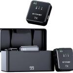 Sistema de Microfone Wireless 300mAh s/ Fios de 2 Canais BW - SX63 (Preto) - BLITZWOLF