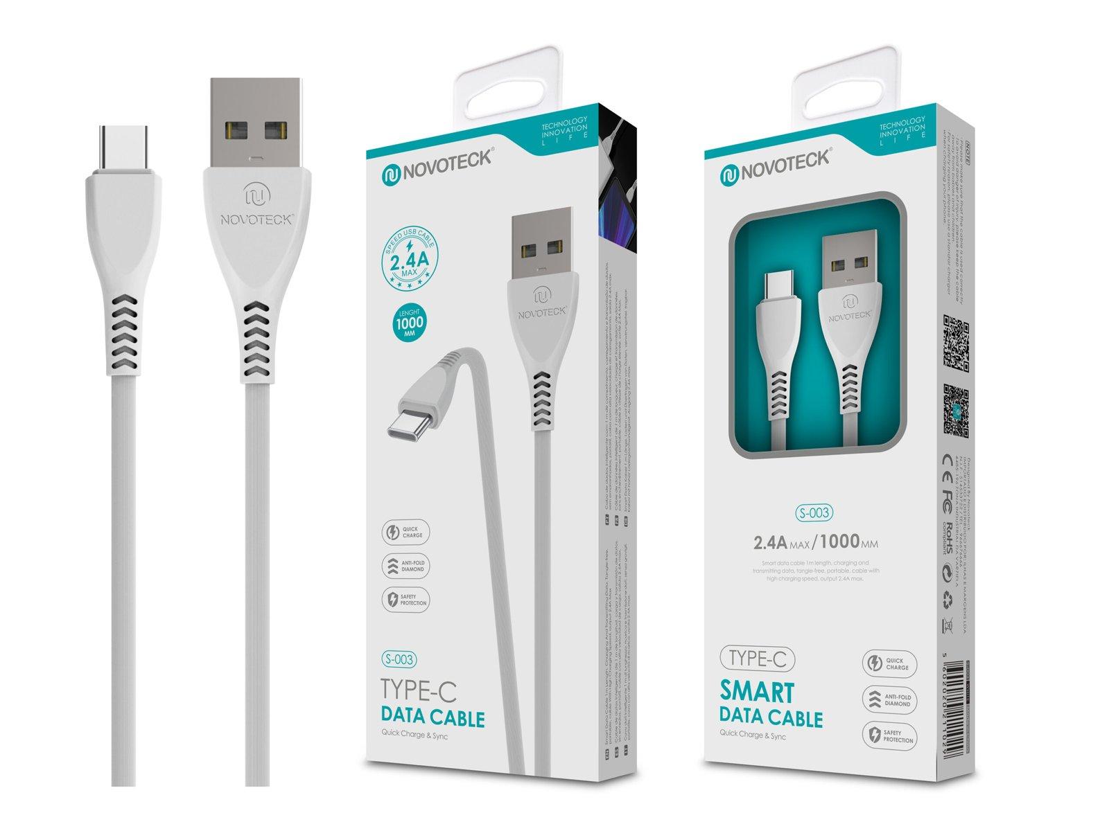 Cabo Type-C Branco 2.4A 1M S-003