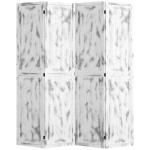 Biombo Dobrável de 4 Painéis Separador de Ambientes Elegante para Dormitórios Sala de Estar 160,5x170cm Branco Rústico
