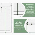 Estufa de Jardim Pequena Estufa de Exterior com Janelas e Estrutura de Aço Estufa de Cultivo 200x76x168 cm Branco