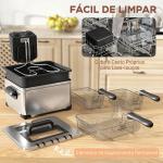 Fritadeira 5 L com Temperatura Ajustável até 190 °C, Janela de Visualização e Temporizador 60 min
