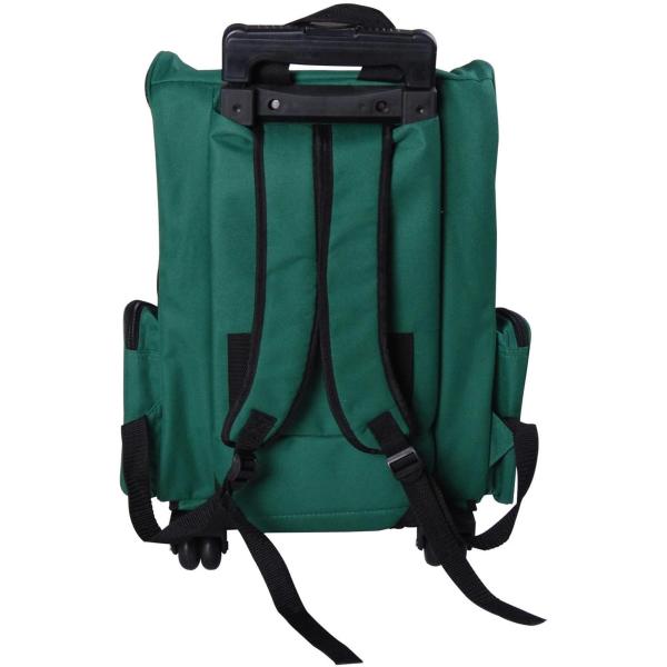 Transportadora 2 em 1 para Animais de Estimação Mochila ou Carrinho de Viagem para Cães e Gatos com 2 Rodas Alça Retrátil de Alumínio e Bolso de Armazenamento 42x25x55cm Verde