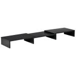 Suporte Elevado para Monitores de Madeira Ajustável em Comprimento e Ângulo para 2 Monitores Notebook 80 - 117x23,5x10cm Preto