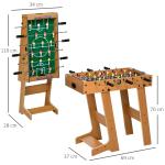 Mesa de Matraquilho para Crianças e Adultos Matraquilho 69x37x70cm com 2 Bolas 6 Hastes Metálicas 2 Placares de Pontos 18 Jogadores Pés Dobrável para Familias Festas Madeira