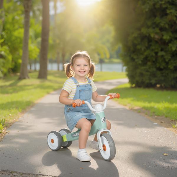 Bicicleta sem Pedais para Crianças dos 12 aos 36 Meses Bicicleta de Equilíbrio com Guiadores com Rotação Limitada a 60° 69x40x49 cm Verde