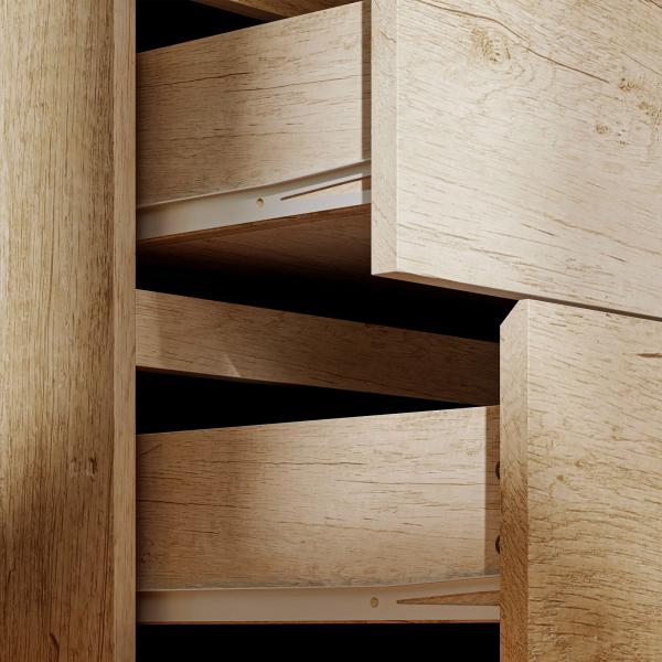 Cómoda de 4 Gavetas para Quarto Moderna Design sem Puxadores para Sala de Jantar Entrada 60x40x80 cm Madeira