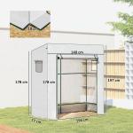 Estufa de Exterior com Janelas de Rede e Porta com Fecho de Correr para Cultivar Plantas e Flores 196x77x197 cm Branco