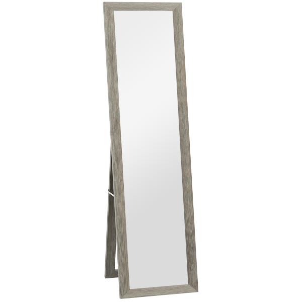 Espelho de Corpo Inteiro 157x37 cm com Moldura de MDF Espelho de Pé ou de Parede Cinzento