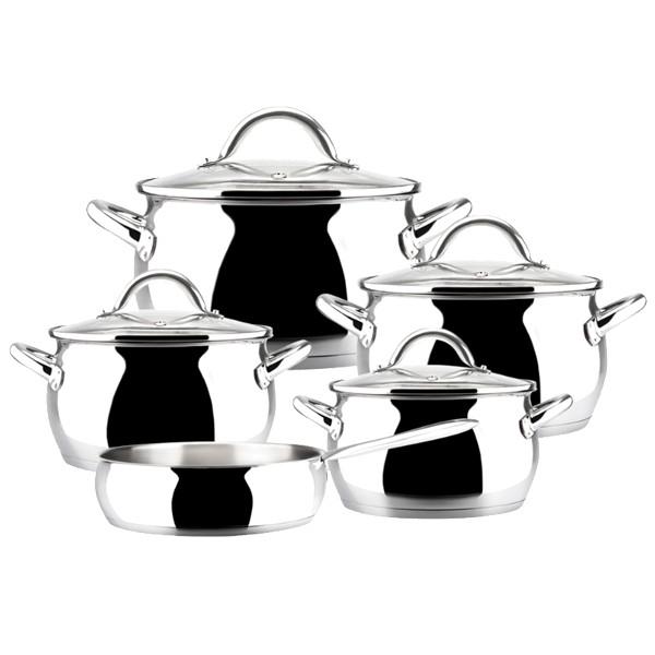 Trem de Cozinha Kuchen 9 Peças p/ Gás, Elétrico, Vitrocerâmica e Indução (Aço Inoxidável) - MAGEFESA