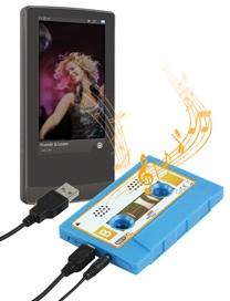 Cassete Mini Hi - Fi USB Azul - basicXL