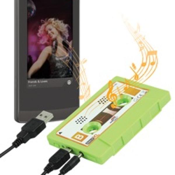 Cassete Mini Hi - Fi USB Verde - basicXL