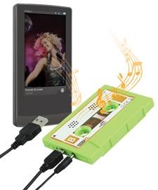 Cassete Mini Hi - Fi USB Verde - basicXL