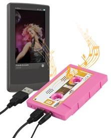 Cassete Mini Hi - Fi USB Rosa - basicXL