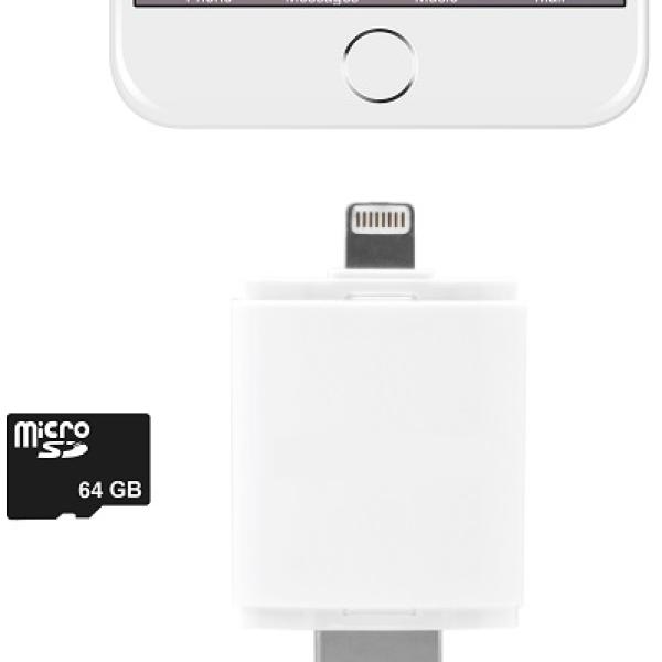 Leitor Cartões 2 em 1 (USB e Iphone Lightning USB)