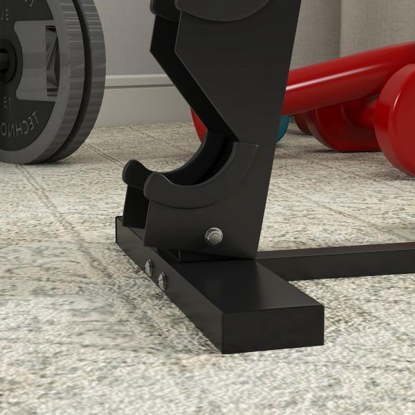 Suporte para Halteres de 5 Níveis Suporte de Armazenamento para Halteres de Aço para Treinamento 35x33x66 cm Preto