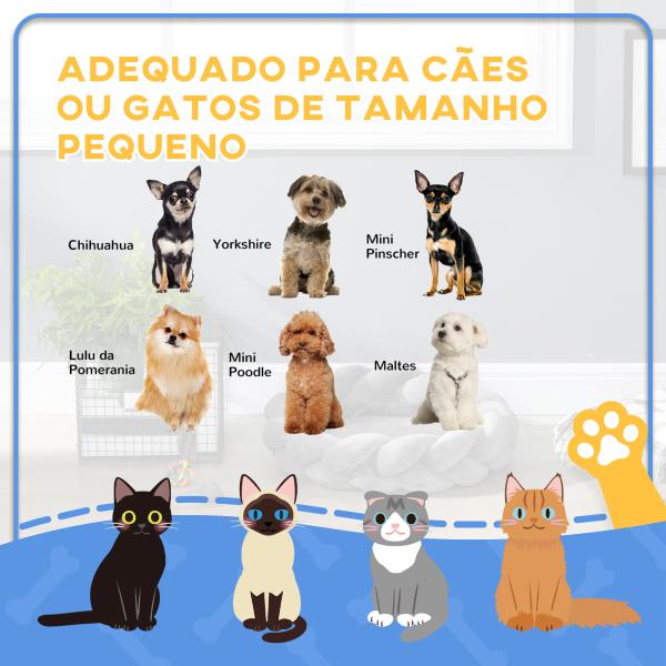 Cama para Cães Pequenos Lavável Cama para Animais de Estimação Redonda com Almofada Independente 55x55x14 cm Cinza
