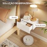 Conjunto de 2 Mesas de Cabeceira com 1 Gaveta Desenho Montado na Parede Estilo Moderno para Dormitório 40x30x15 cm Branco