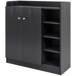 Sapateira com 2 Portas Prateleiras Interiores e 4 Prateleiras Exteriores com Altura Ajustável 83x30x90 cm Preto